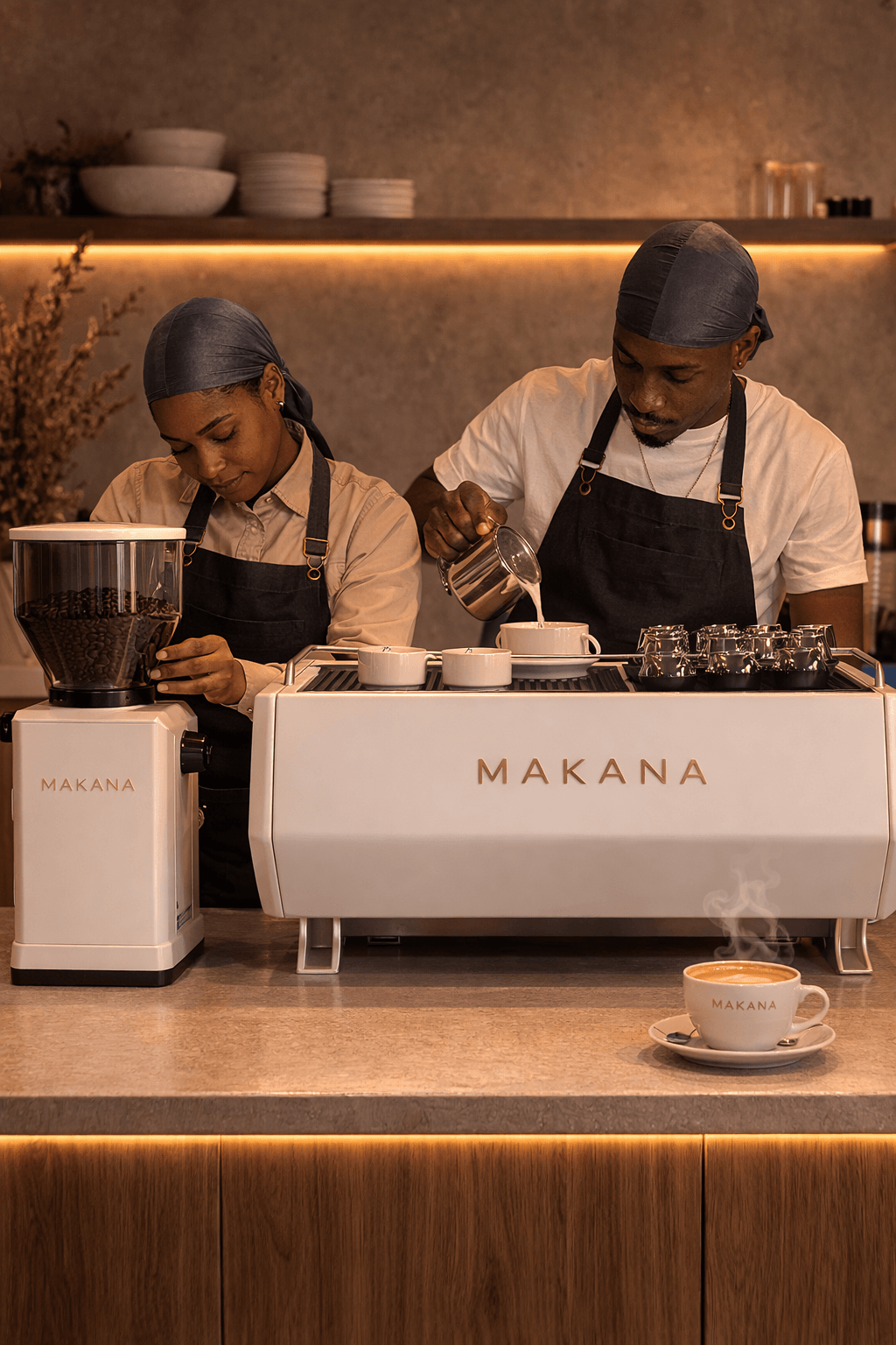 The Pilgrim Lounge coffee bar with espresso machine