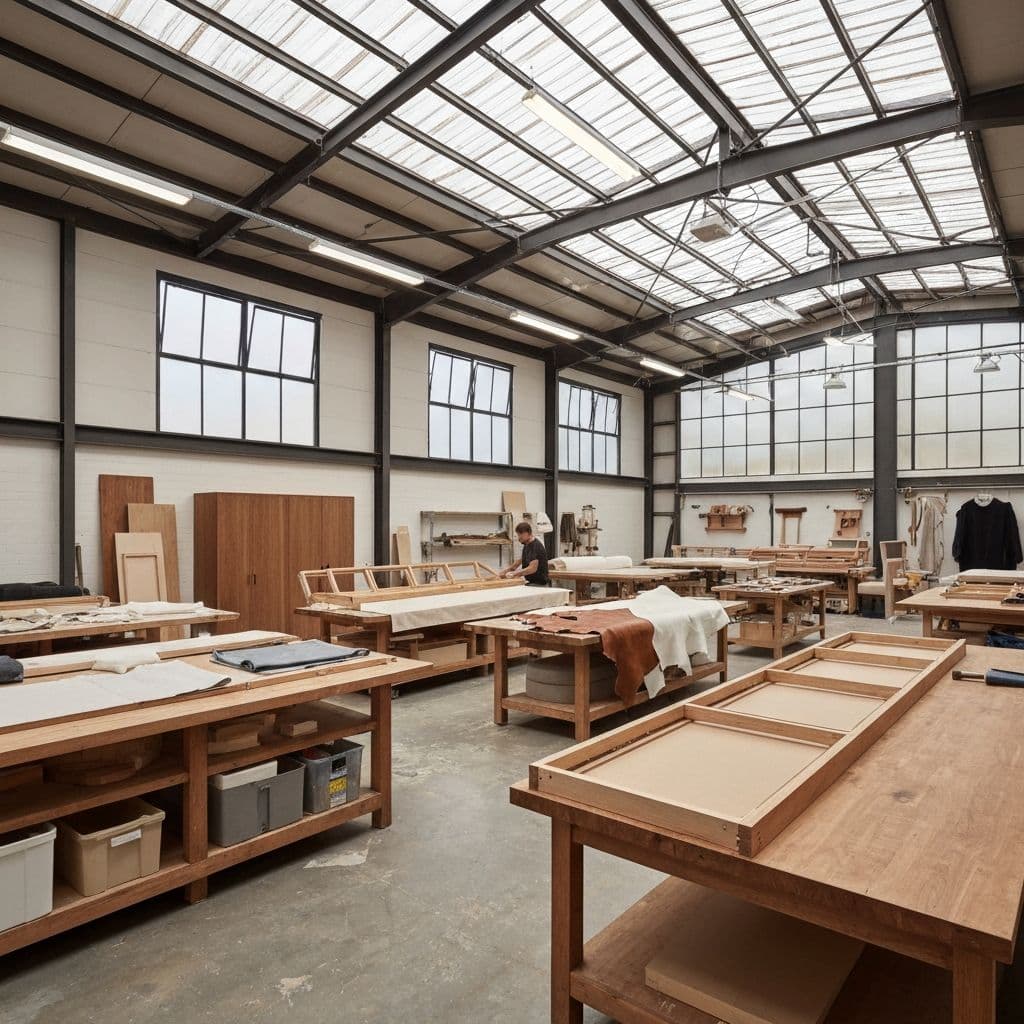 Inside the Pilgrim Furniture workshop in Wangara, Perth