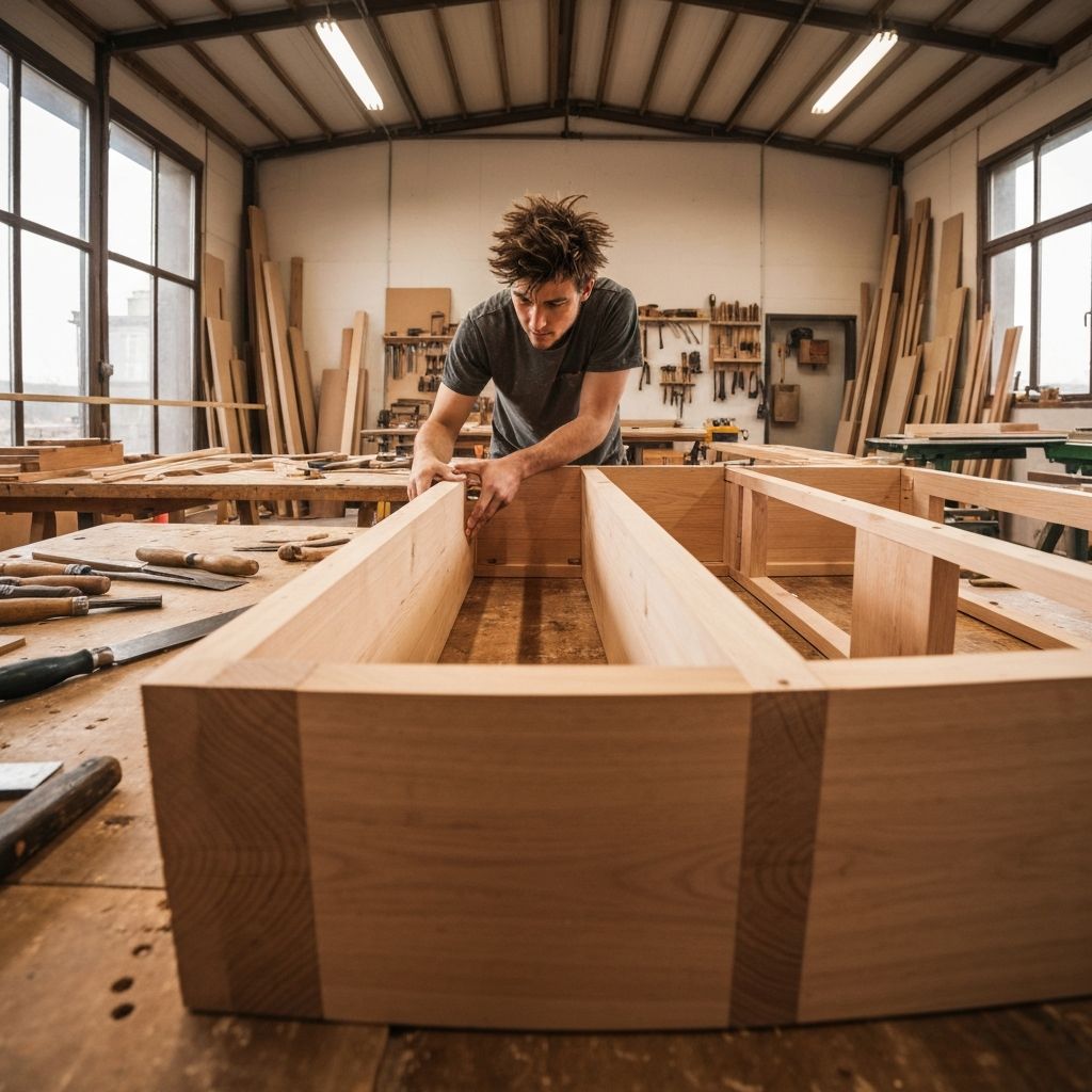 Custom furniture frame being built in Perth workshop