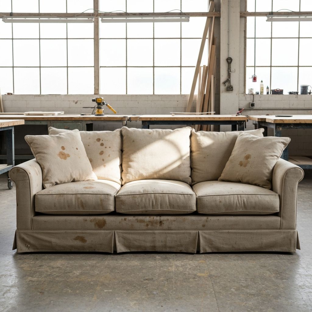 Linen Sofa Re-cover - Before