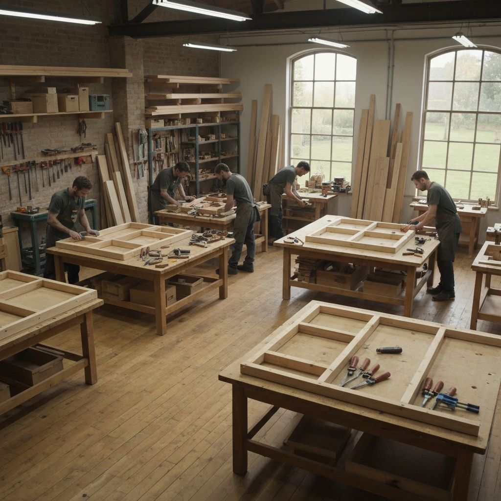 Furniture frame construction in Pilgrim Furniture Perth workshop